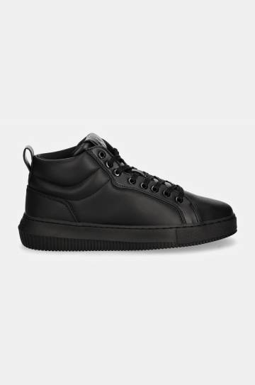 Кожаные кроссовки Calvin Klein Jeans CHUNKY CUPSOLE CLEAN HIGH цвет чёрный YM0YM01120 Кожаные кроссовки Calvin Klein Jeans CHUNKY CUPSOLE CLEAN HIGH цвет чёрный YM0YM01120