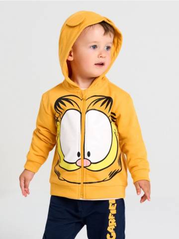 Бавовняний світшот з принтом Garfield - світло-помаранчевий Бавовняний світшот з принтом Garfield - світло-помаранчевий