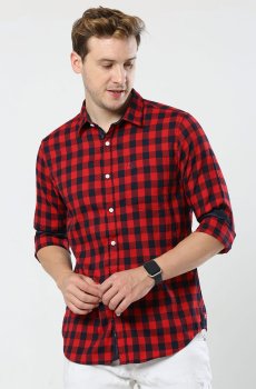 VUDU Comfort Buffalo Checks Cotton Casual Shirt