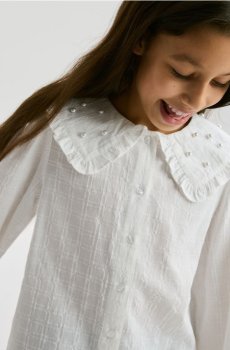 Reserved - Сорочка з перловою аплікацією - кремовий - 448FW-01X