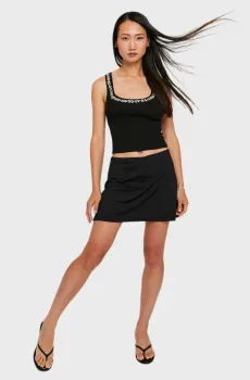 Женская черная юбка-шорты Черный XS Tally Weijl SSHPATOMATO2