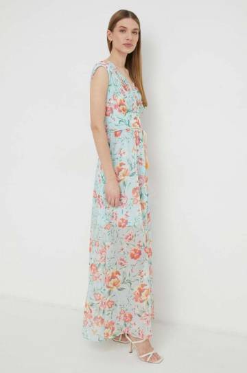 Платье Guess цвет зелёный maxi расклешённая Платье Guess цвет зелёный maxi расклешённая