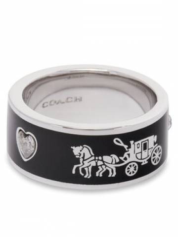 Coach Кільце Enamel Horse & Carriage Band Ring 37479034RHO003 Срібний Coach Кільце Enamel Horse & Carriage Band Ring 37479034RHO003 Срібний