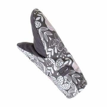 Перчатка кухонная Home Line Декоративные цветы, графитово-фрезовая, 19*30 см (полупанама) (177559) Перчатка кухонная Home Line Декоративные цветы, графитово-фрезовая, 19*30 см (полупанама) (177559)