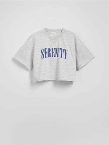 Reserved - Футболка з принтом - світло-сірий - 974ED-09M Reserved - Футболка з принтом - світло-сірий - 974ED-09M
