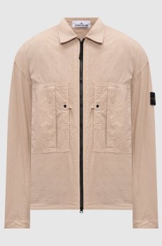 Бежевая рубашка на молнии
