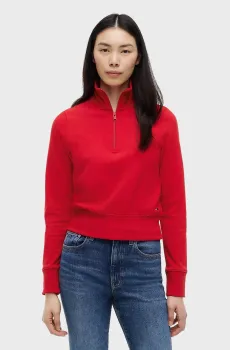 Женская красная спортивная кофта SLIM S FLAG 1/4 ZIP MOCKNECK Красный S Tommy Jeans DW0DW22835