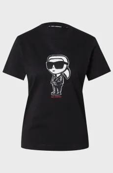 Женская черная футболка IKON SKETCH KARL Черный XS Karl Lagerfeld A1W17126
