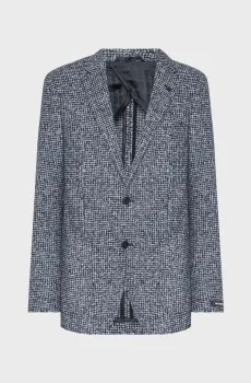Мужской синий пиджак в клетку Синий 48 Karl Lagerfeld 553014.155280;690