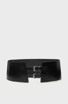 Женский черный кожаный ремень MYA HIP Черный S AllSaints W112XD