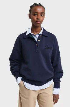 Женская темно-синяя спортивная кофта SCRIPT RUGGER Синий M Gant 4200554