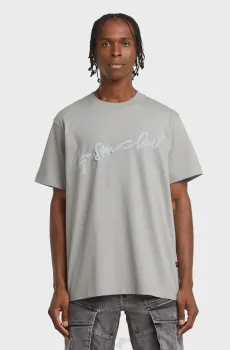 Мужская серая футболка Flock G-script Серый M G-Star RAW D25148,C784