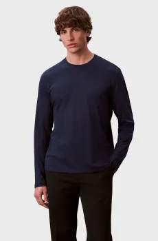 Мужской темно-синий лонгслив SUPIMA Синий M Calvin Klein LV04LD227G