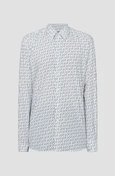 Мужская белая рубашка с узором Белый 39 Karl Lagerfeld 533678.605000;19