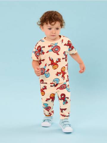 Трикотажні штани Marvel - кремовий