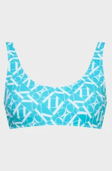 Женский бирюзовый лиф от купальника с узором Бирюзовый XS Calvin Klein KW0KW02484