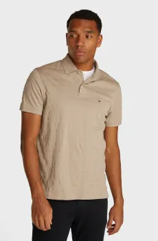 Мужское бежевое поло в полоску JACQUARD STRIPE REG POLO Бежевый XXL Tommy Hilfiger MW0MW37528