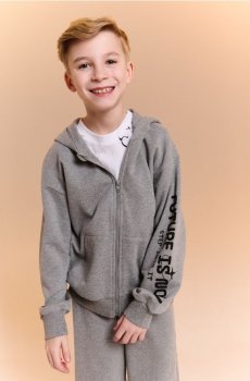 Худі на блискавці - середньо-сірий