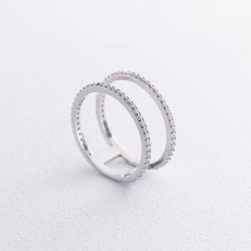 Двойное серебряное кольцо с фианитами OR106010 Двойное серебряное кольцо с фианитами OR106010