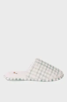 Женские зеленые тапочки в клетку Зеленый 37 womensecret 4993700