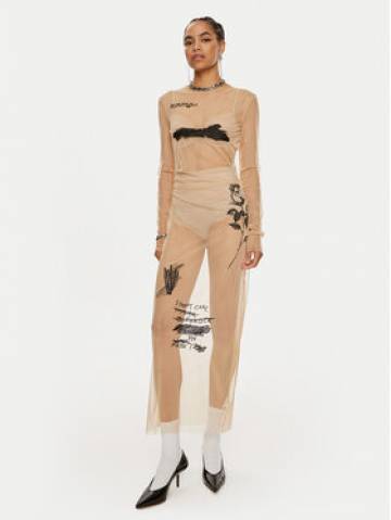 Patrizia Pepe Коктейльна сукня 8A1389 J223-B806 Бежевий Slim Fit Patrizia Pepe Коктейльна сукня 8A1389 J223-B806 Бежевий Slim Fit