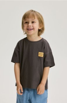 Reserved - Бавовняна футболка - темно-сірий - 031IY-90X