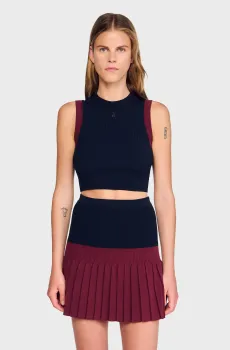 Женский темно-синий топ Синий XS Sandro SFPPU02643_Navy Blue