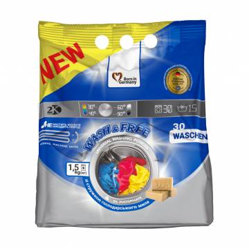 Универсальный порошок для стирки Wash & Free Universal Washing Powder, 1.5 кг Универсальный порошок для стирки Wash & Free Universal Washing Powder, 1.5 кг