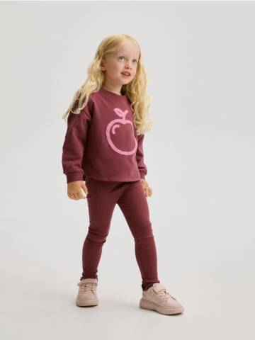 Reserved - Лонгслів з аплікацією - темно коричневий - 411FT-89X