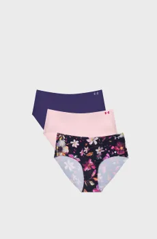 Женские трусики (3 шт) UA PURE STRETCH NOSHOW HIPSTER-PRINT Разноцветный L Under Armour 1383896-001