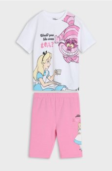 Комплект із топа з велосипедними шортами Alice in Wonderland - різнобарвний