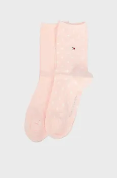 Женские розовые носки (2 пары) TH WOMEN SOCK DOT Розовый 35-38 Tommy Hilfiger 100001493