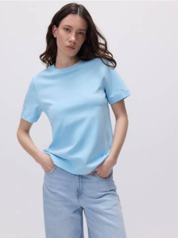 Reserved - Футболка regular fit з мерсеризованої бавовни - блідо-бірюзовий - 2292T-06X Reserved - Футболка regular fit з мерсеризованої бавовни - блідо-бірюзовий - 2292T-06X