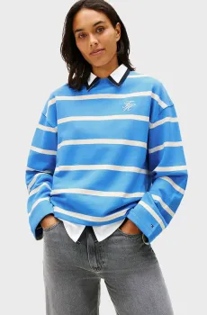Женский голубой джемпер в полоску TERRY Голубой M Tommy Hilfiger WW0WW48431