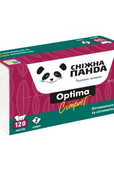 Бумажные полотенца Сніжна Панда Optima Compact, 2х-слойные, 120 шт