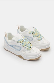 Кросівки з декоративними шнурками - бежевий