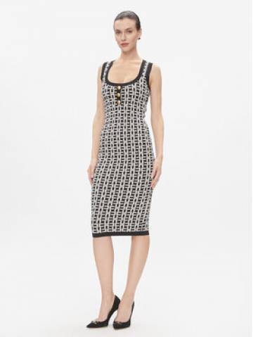 Elisabetta Franchi Трикотажна сукня AM-55Z-41E2-V460 Чорний Slim Fit Elisabetta Franchi Трикотажна сукня AM-55Z-41E2-V460 Чорний Slim Fit