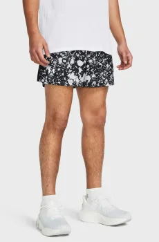 Мужские черные шорты с узором UA LAUNCH 5 PRINT SHORTS Черный M Under Armour 1382618-001