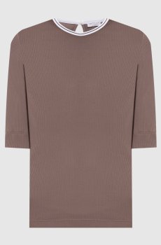 Коричневый топ с цепочкой мониль