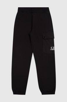 Детские черные джогеры с принтом логотипа