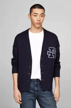 Мужской темно-синий кардиган RWB CONTRAST CABLE Синий M Tommy Hilfiger MW0MW35479