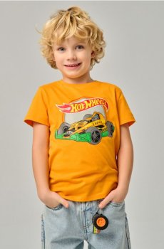 Бавовняна футболка з принтом Hot Wheels - помаранчевий