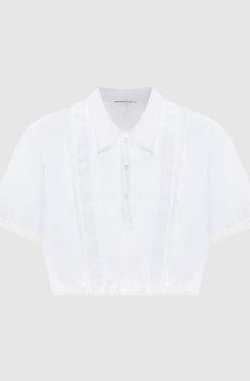 Белый топ с кружевом