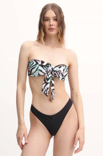 Купальный бюстгальтер Guess цвет коричневый слегка упрочнённая чашечка Купальный бюстгальтер Guess цвет коричневый слегка упрочнённая чашечка
