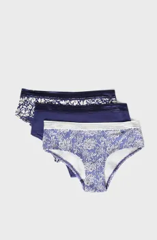 Женские трусики-шортики (3 шт) JACKIE LACE Разноцветный L Etam 6546912