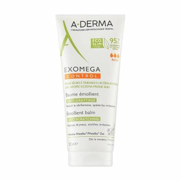 Смягчающий бальзам для тела A-Derma Exomega Control Emollient Balm Anti-Scratching, 200 мл Смягчающий бальзам для тела A-Derma Exomega Control Emollient Balm Anti-Scratching, 200 мл