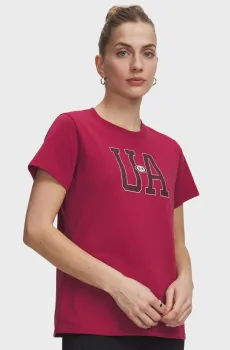 Женская малиновая футболка UA W ICON FLCE GRAPHC SS-RED Малиновый XS Under Armour 6013644-622