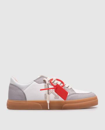 Белые кожаные кеды NEW VULCANIZED с логотипом Белые кожаные кеды NEW VULCANIZED с логотипом
