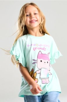 Бавовняна футболка Gabby’s Dollhouse - блакитний