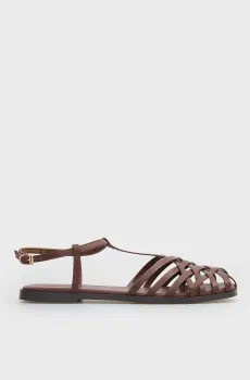 Женские корчиневые кожаные сандалии Caprine Коричневый 36 PRPY PRSDS26268W